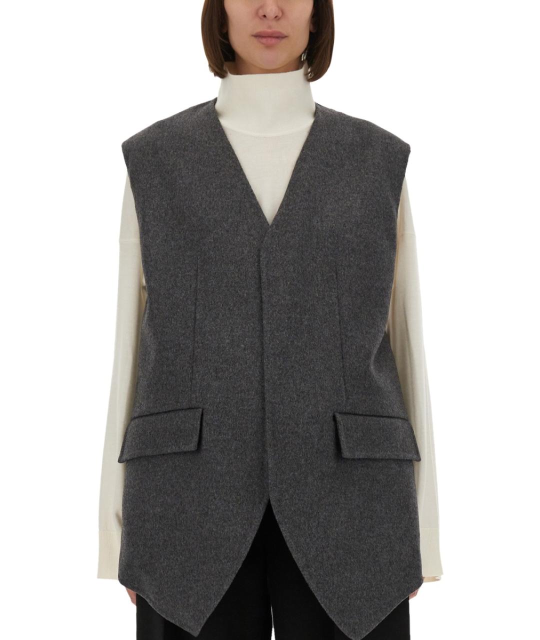 BOTTEGA VENETA Серый шерстяной жилет, фото 2