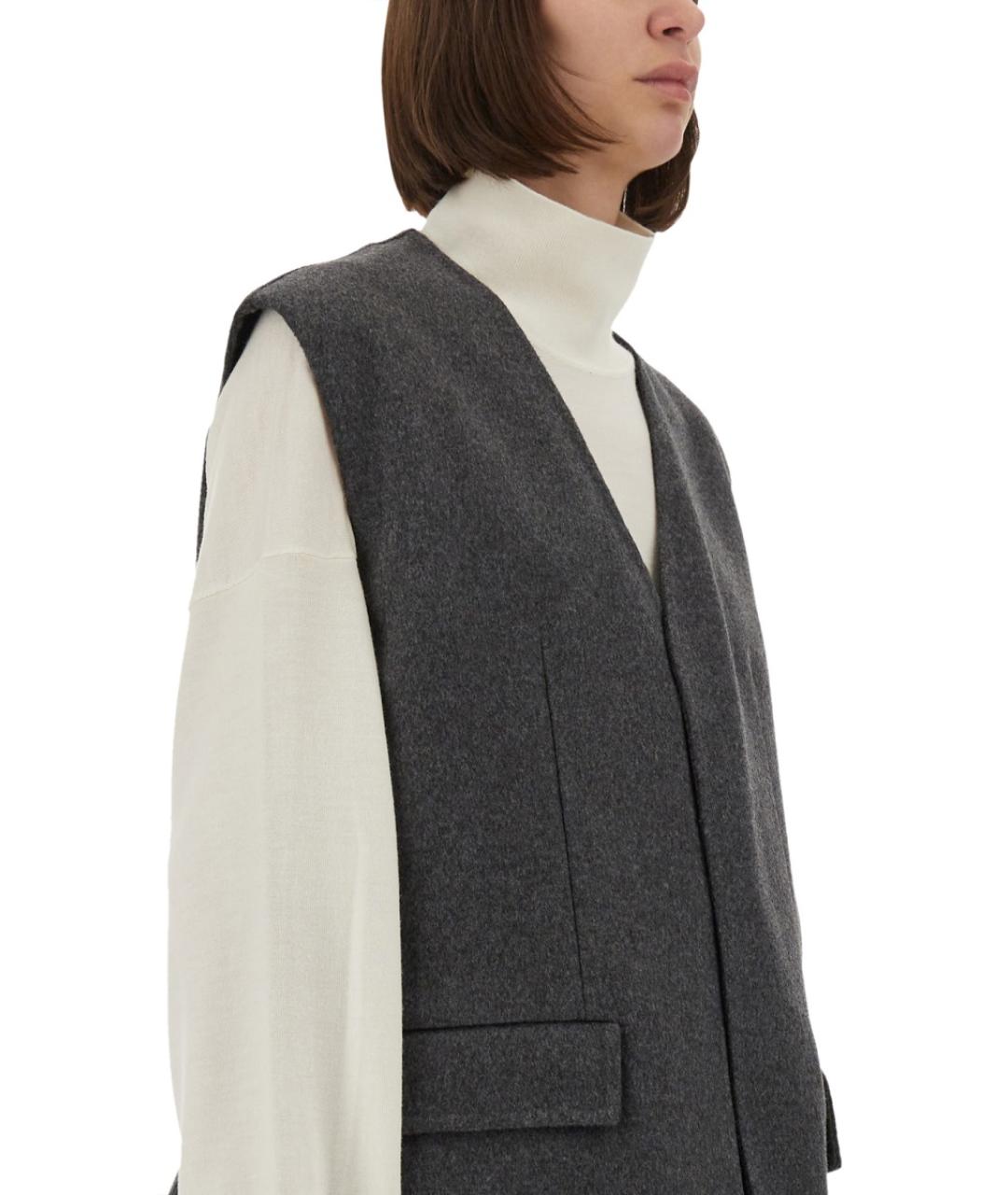 BOTTEGA VENETA Серый шерстяной жилет, фото 5