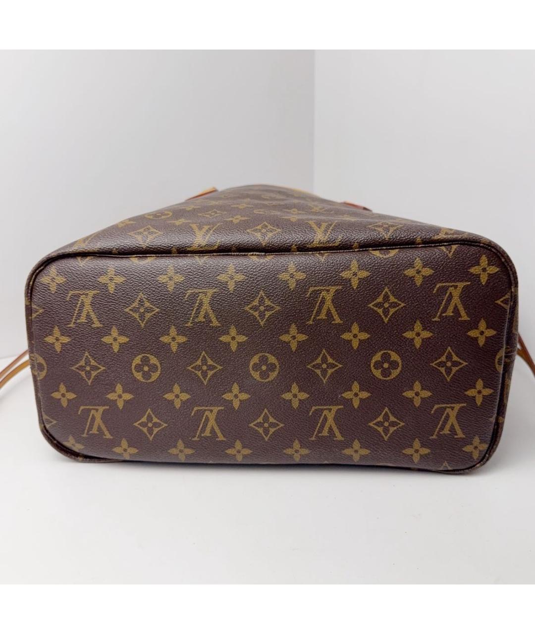 LOUIS VUITTON Коричневая кожаная сумка тоут, фото 5