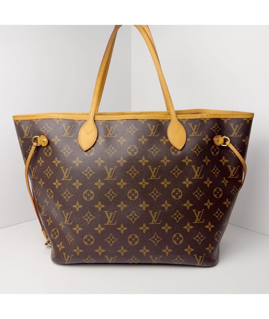 LOUIS VUITTON Коричневая кожаная сумка тоут, фото 9