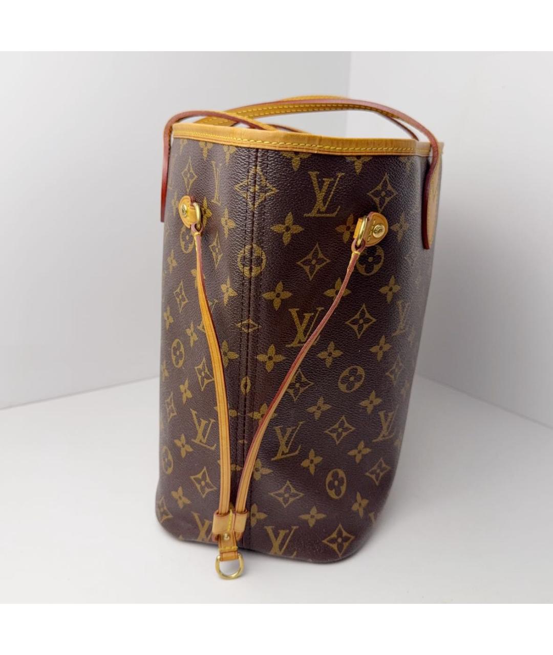LOUIS VUITTON Коричневая кожаная сумка тоут, фото 3