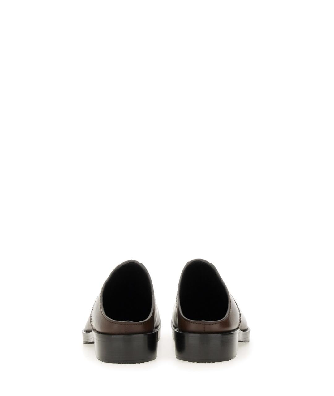 DRIES VAN NOTEN Коричневые кожаные шлепанцы, фото 3