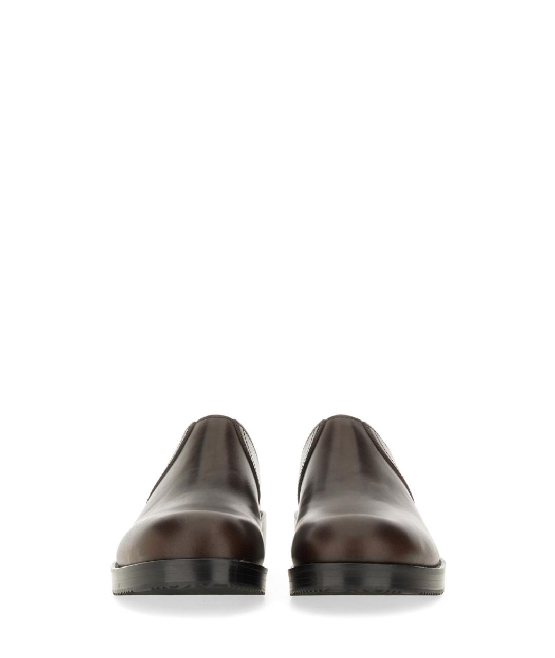 DRIES VAN NOTEN Коричневые кожаные шлепанцы, фото 4