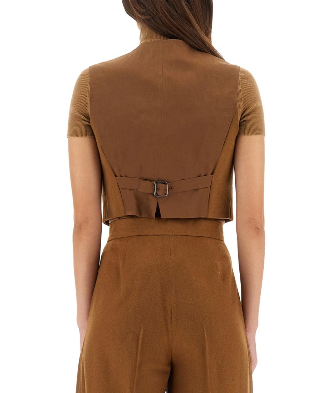 MAX MARA Бежевый атласный жилет, фото 4