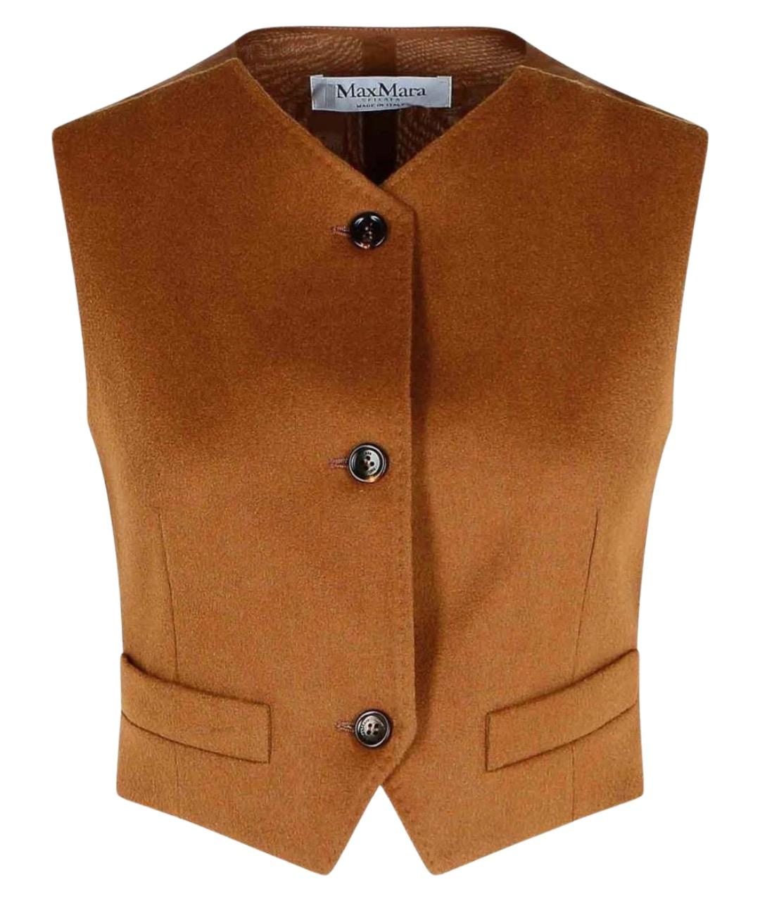 MAX MARA Бежевый атласный жилет, фото 1