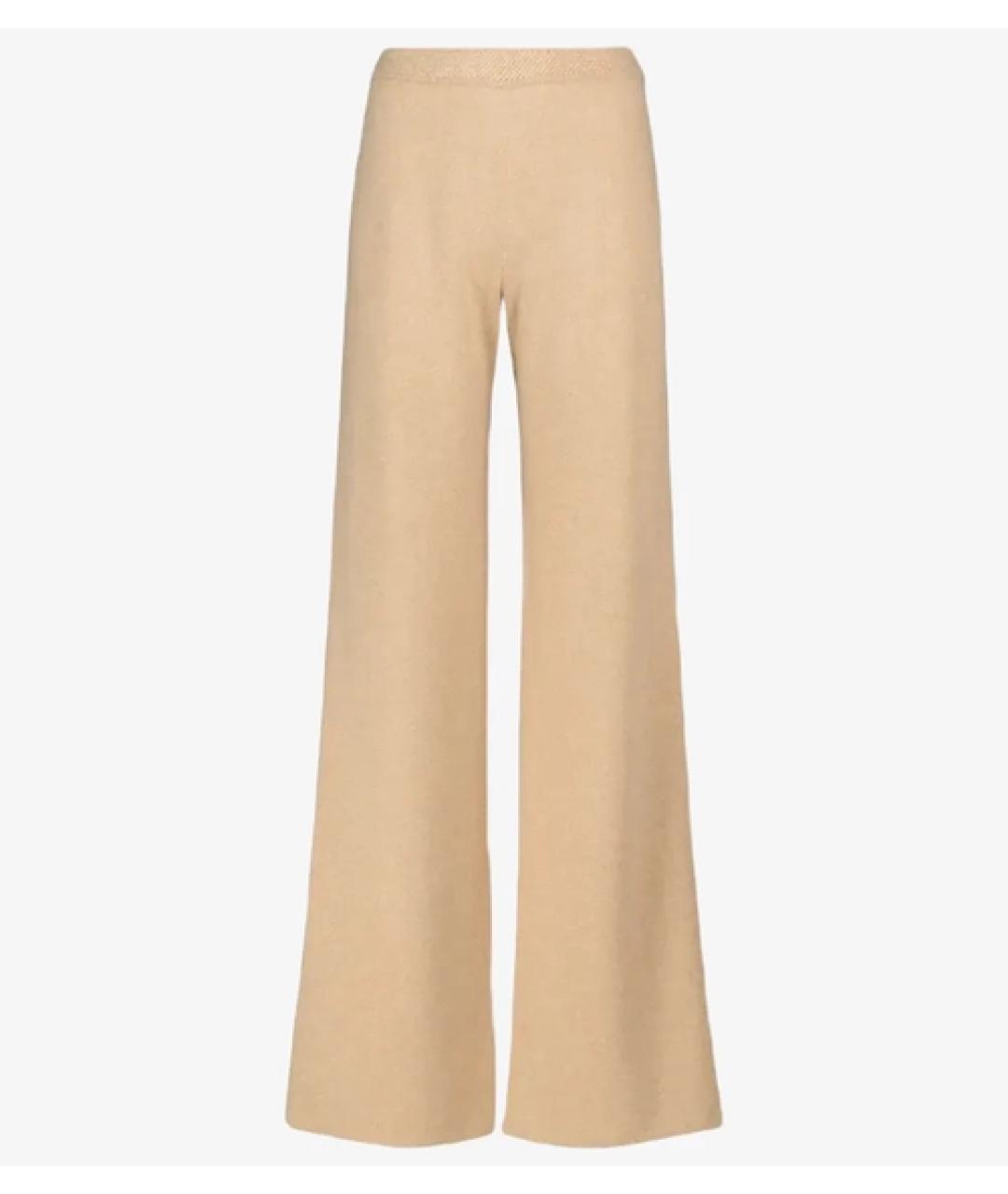 MAX MARA Бежевые шерстяные прямые брюки, фото 6