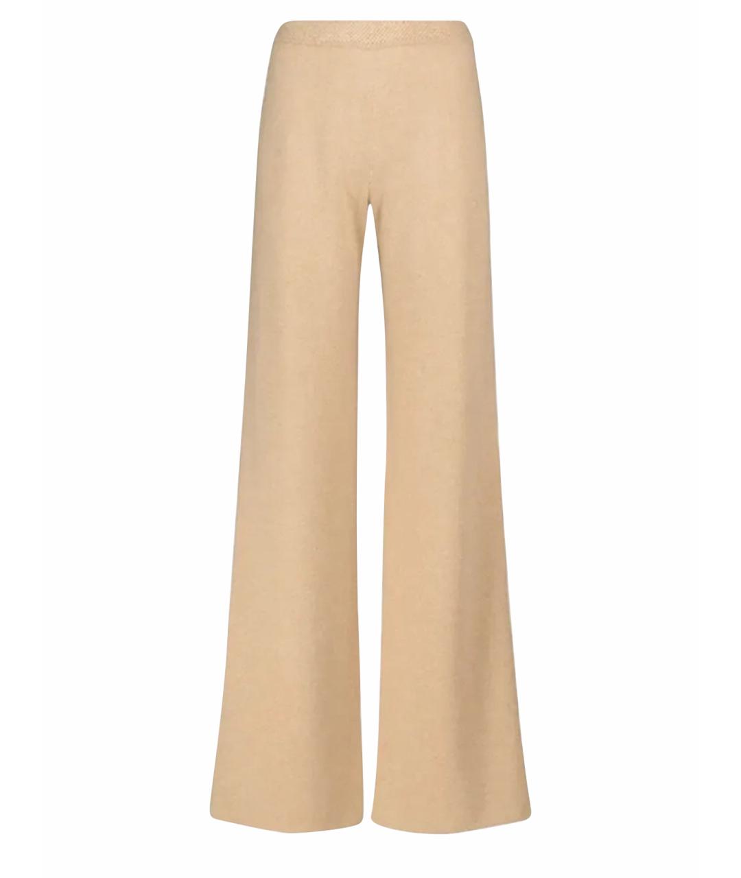 MAX MARA Бежевые шерстяные прямые брюки, фото 1