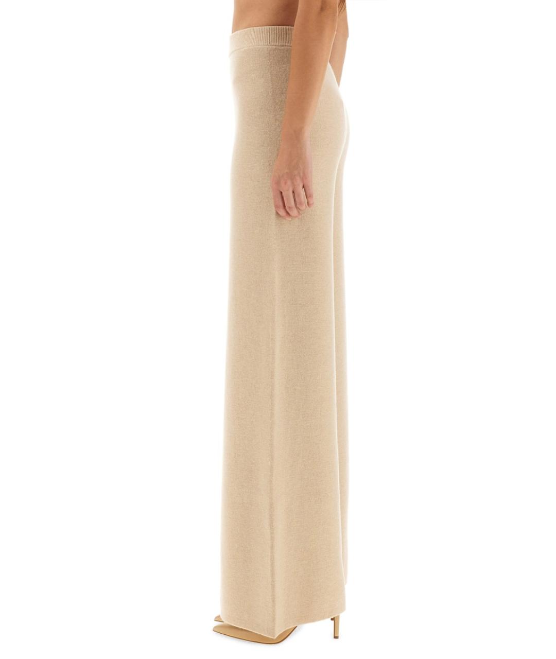 MAX MARA Бежевые шерстяные прямые брюки, фото 5