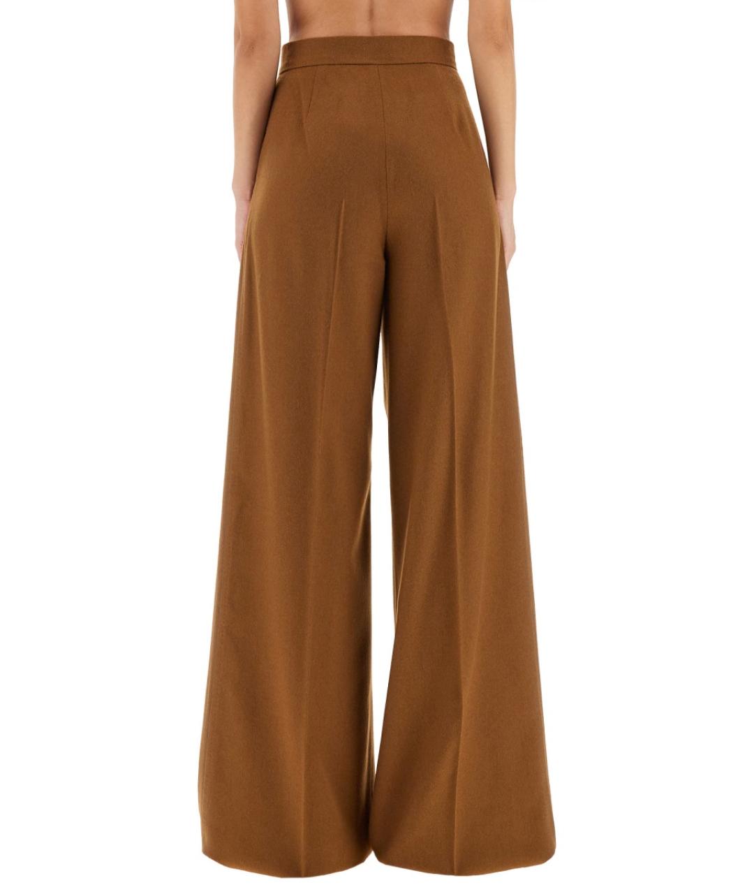 MAX MARA Бежевые шерстяные прямые брюки, фото 3