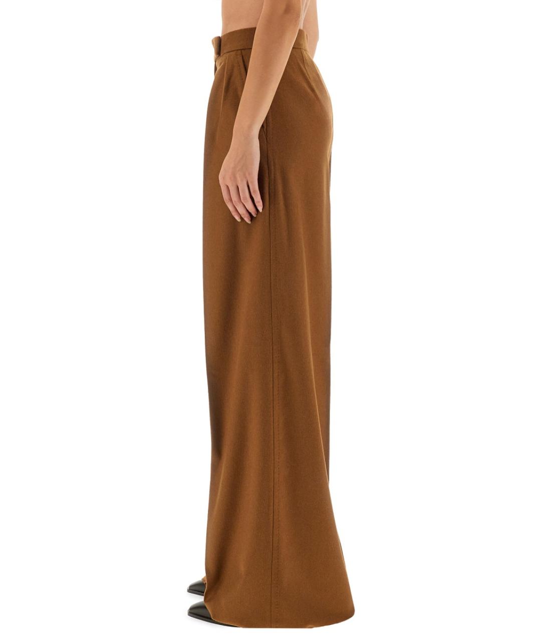 MAX MARA Бежевые шерстяные прямые брюки, фото 4