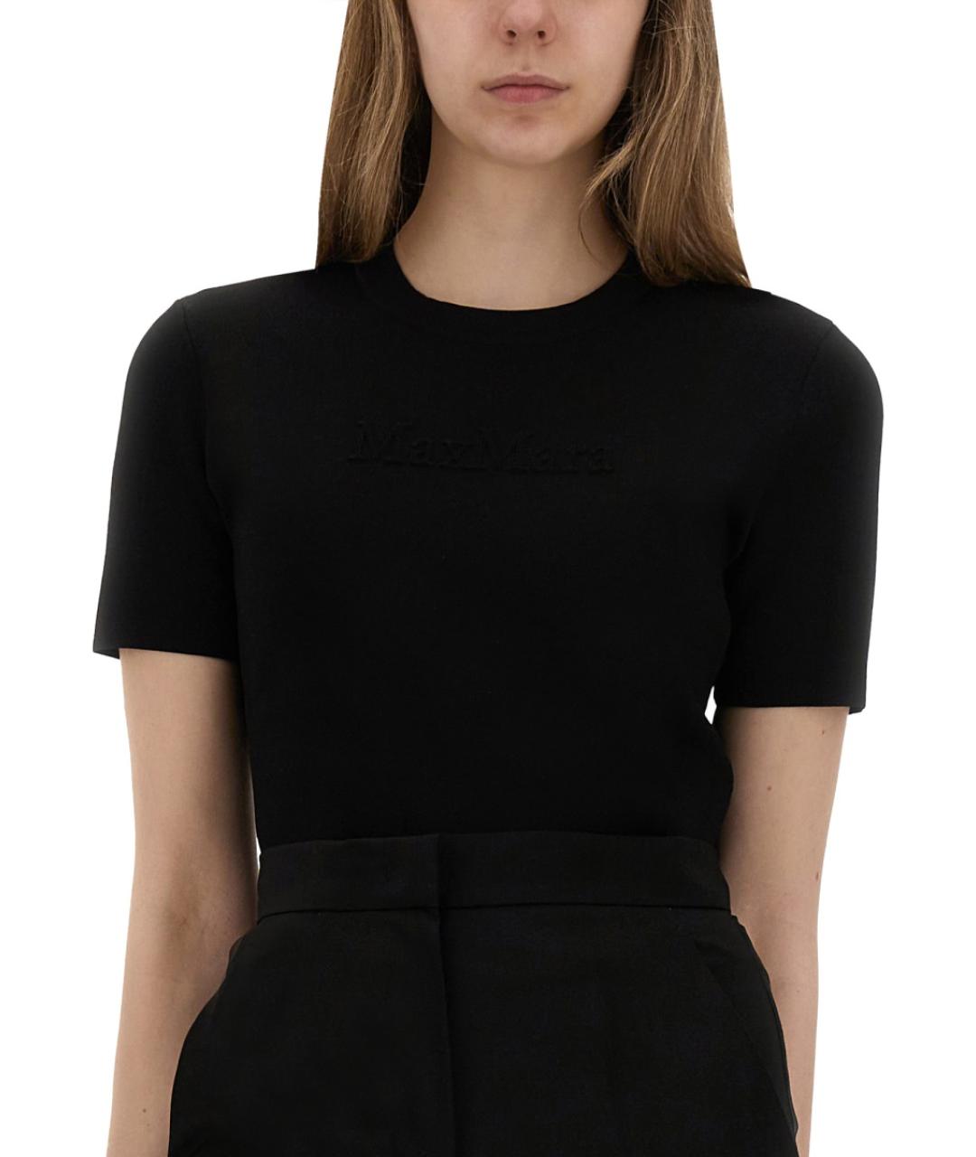 MAX MARA Черная вискозная футболка, фото 5
