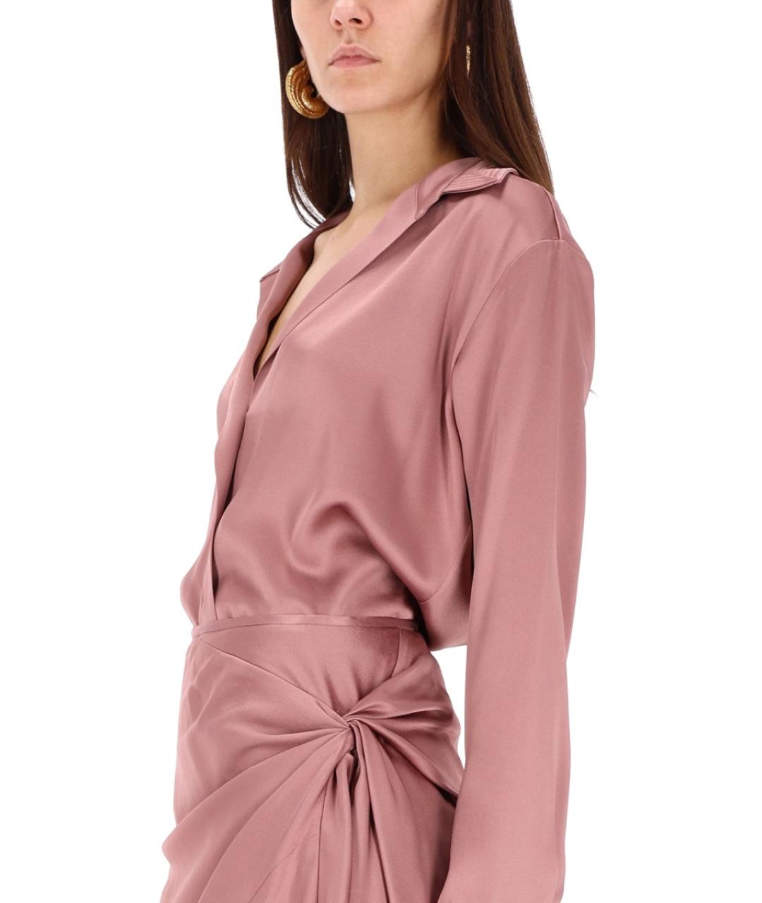 DRIES VAN NOTEN Розовая ацетатная рубашка, фото 4
