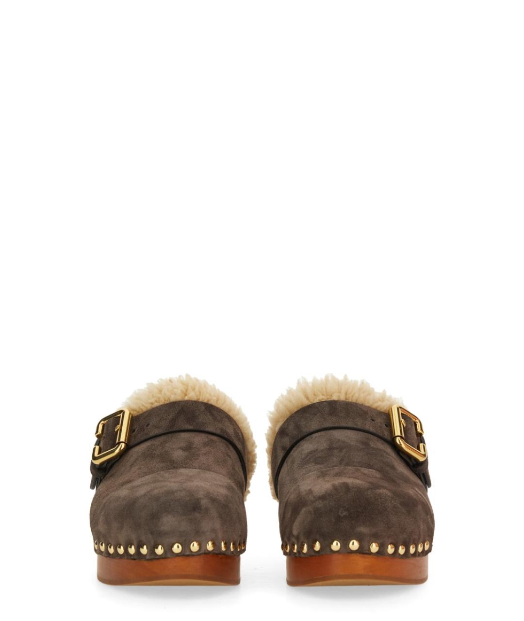 CHLOE Коричневые замшевые сабо, фото 4