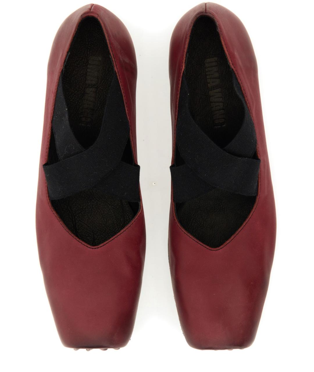 UMA WANG Красные кожаные балетки, фото 6