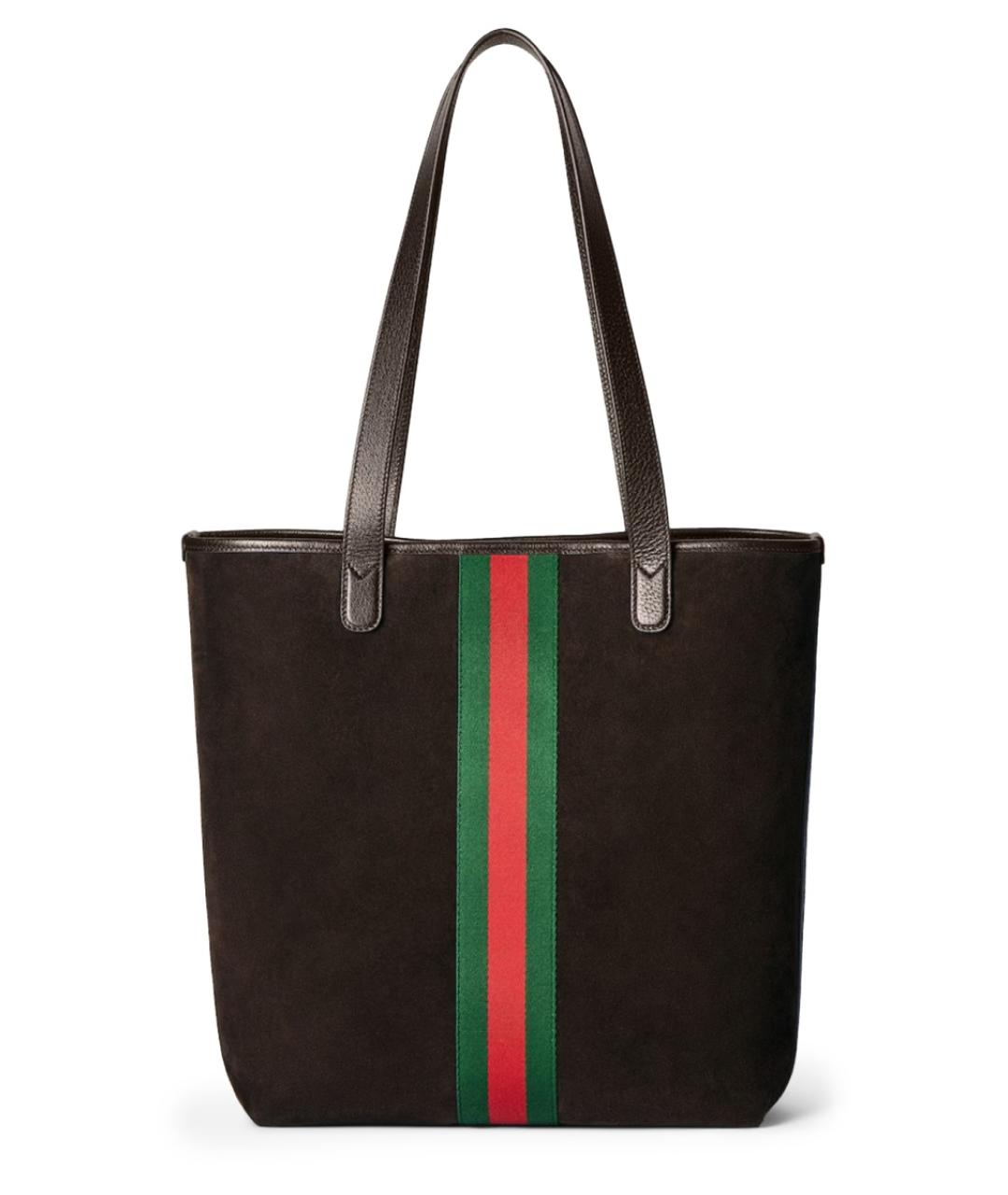 GUCCI Коричневая замшевая сумка тоут, фото 3