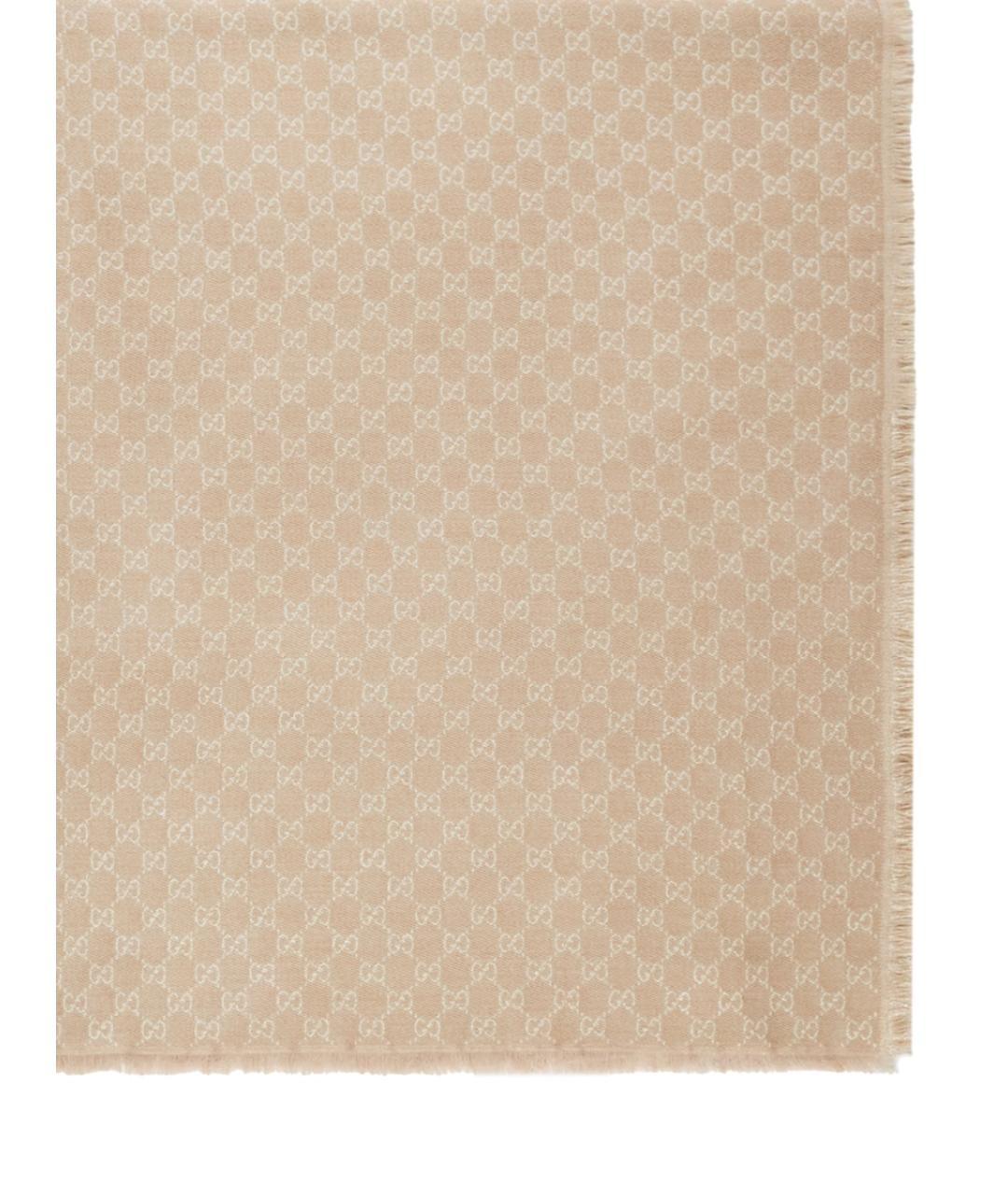 GUCCI Бежевый шерстяной платок, фото 2