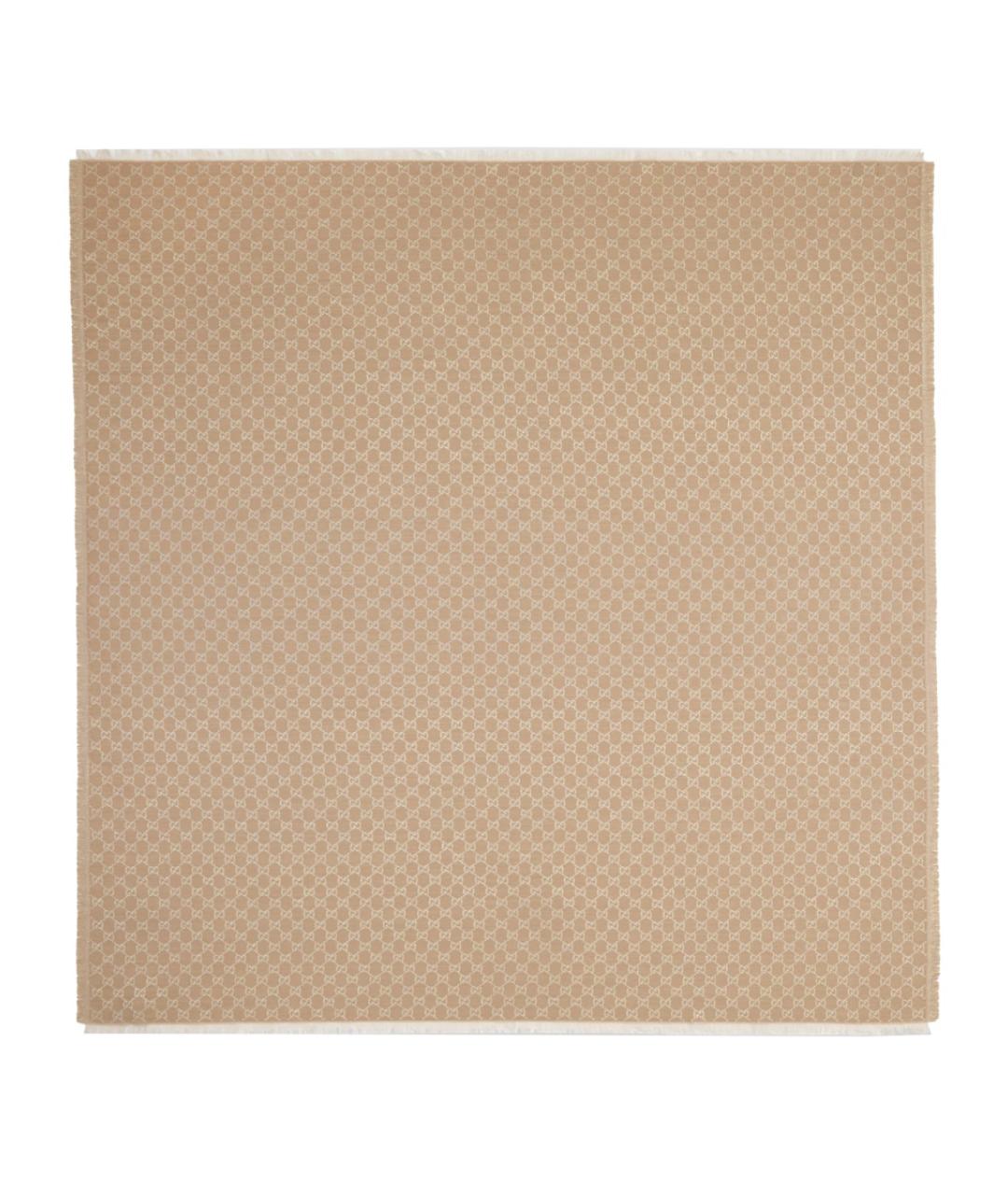GUCCI Бежевый шерстяной платок, фото 1