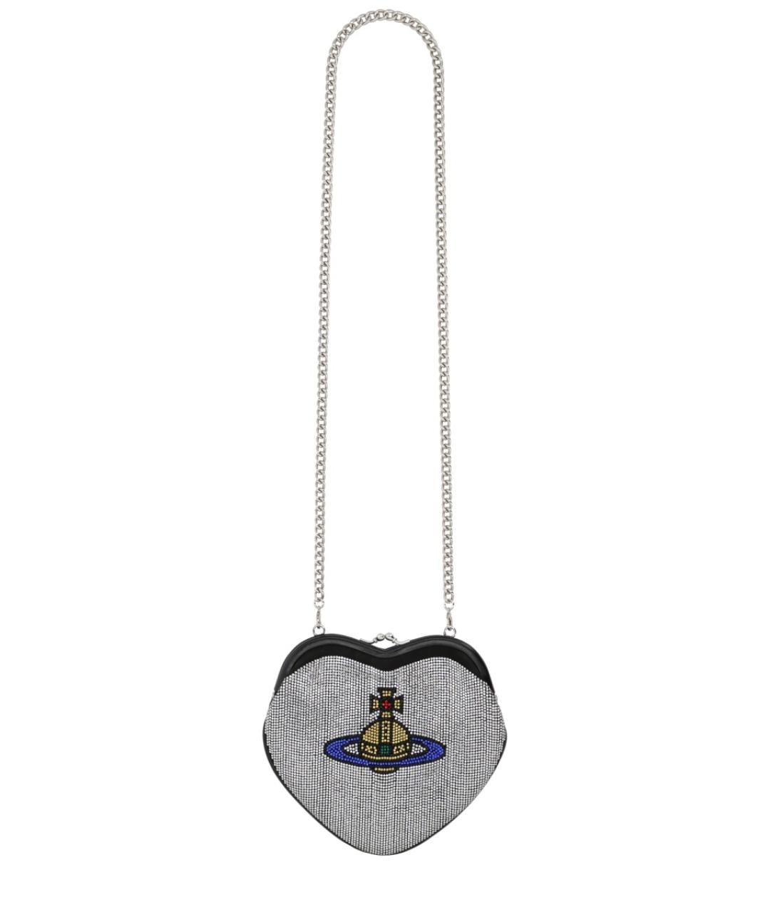 VIVIENNE WESTWOOD Серебряная кожаная сумка через плечо, фото 1