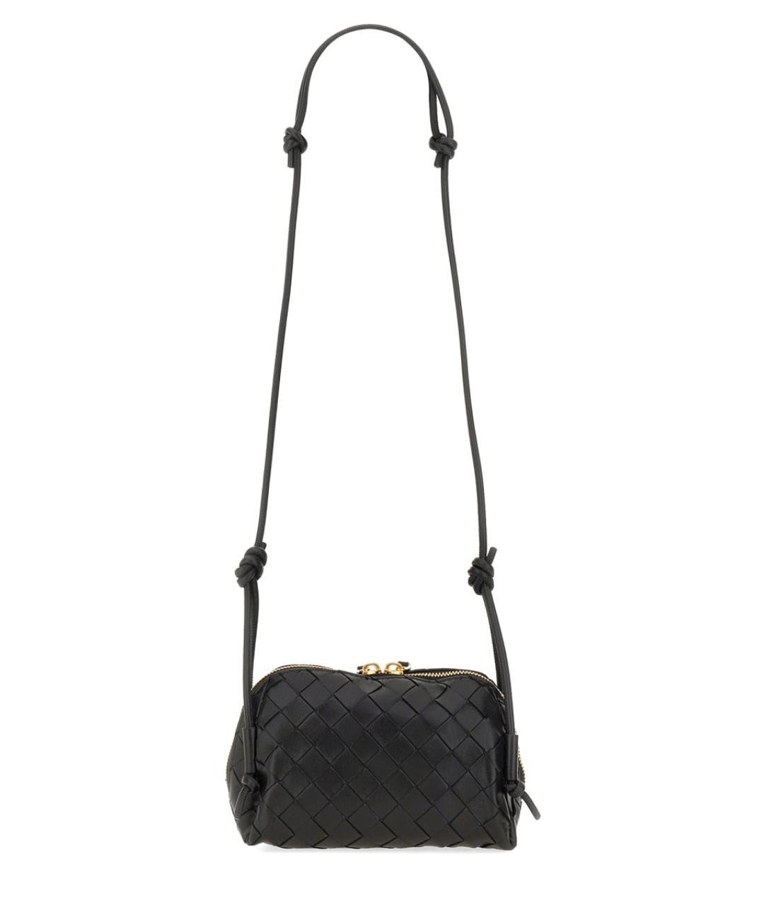 BOTTEGA VENETA Черная кожаная сумка через плечо, фото 2