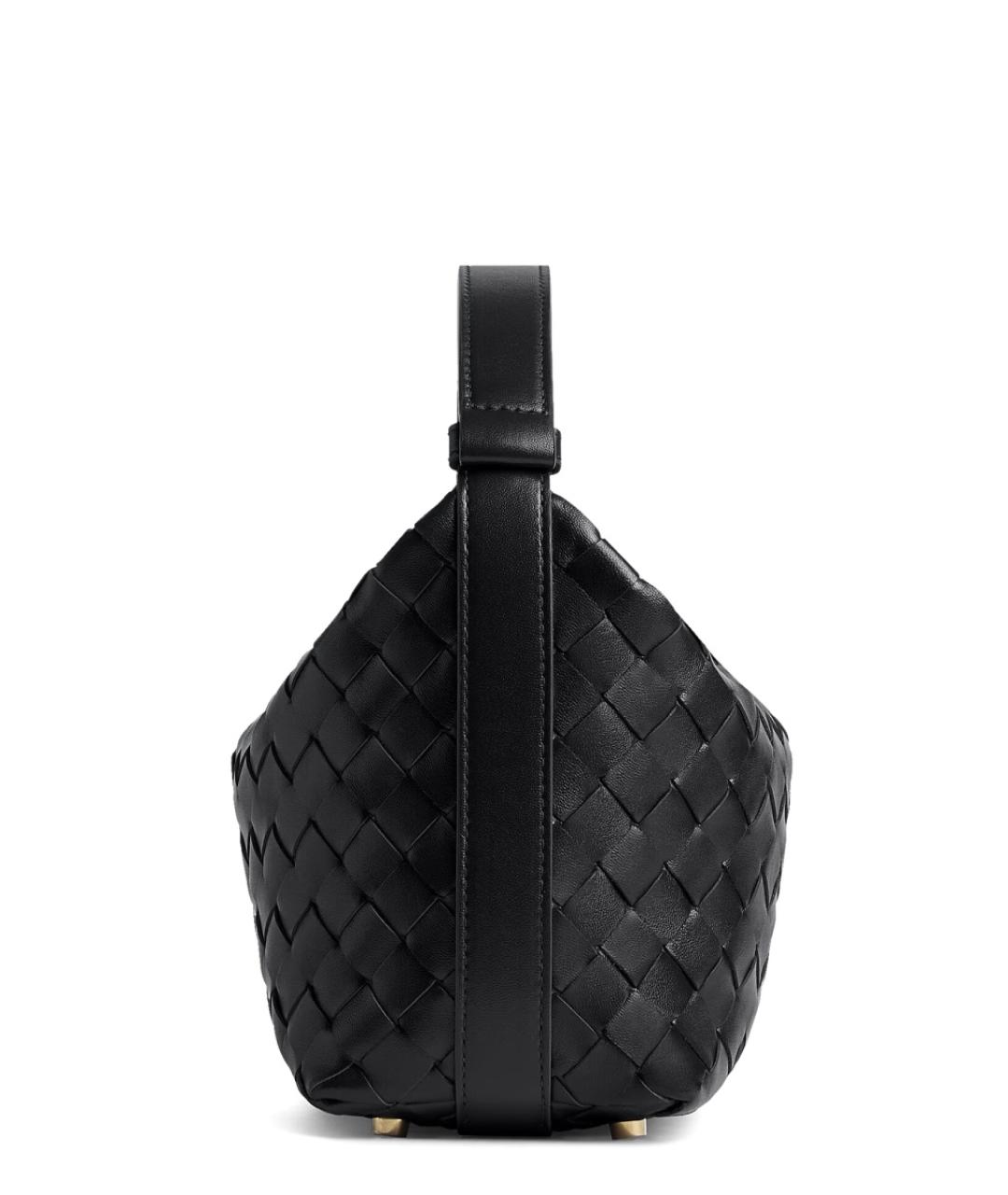 BOTTEGA VENETA Черная кожаная сумка с короткими ручками, фото 3