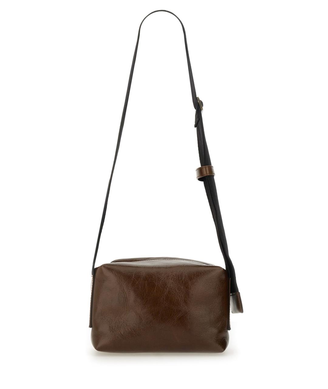 UMA WANG Коричневая кожаная сумка через плечо, фото 2