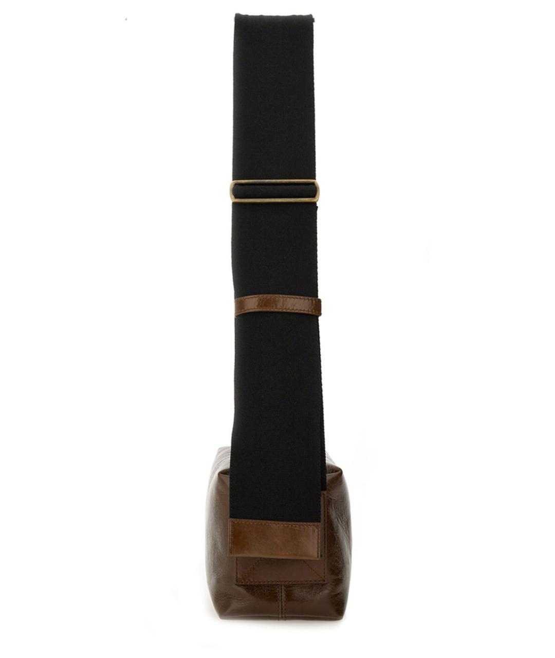 UMA WANG Коричневая кожаная сумка через плечо, фото 3