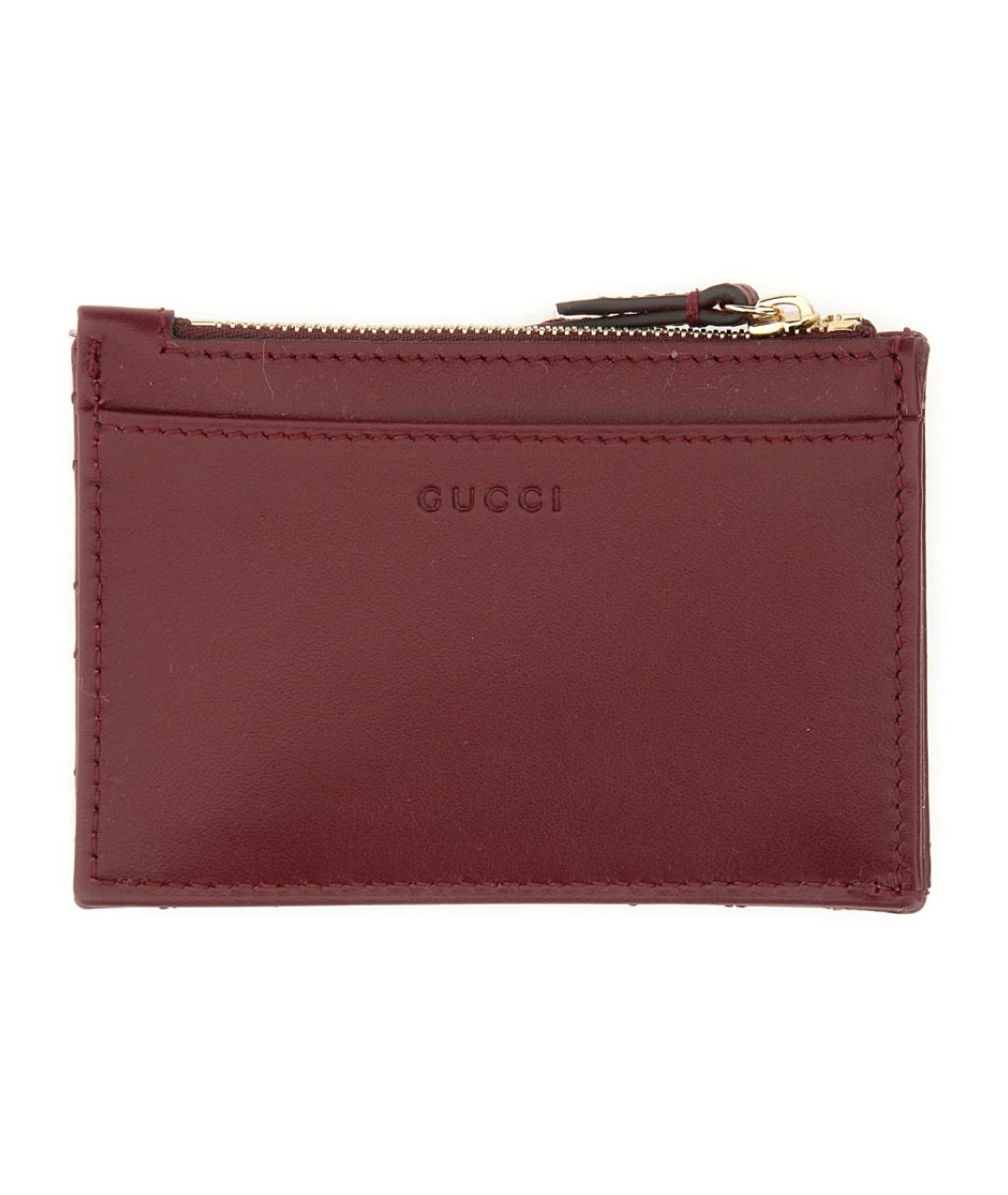 GUCCI Бордовый кожаный кардхолдер, фото 2