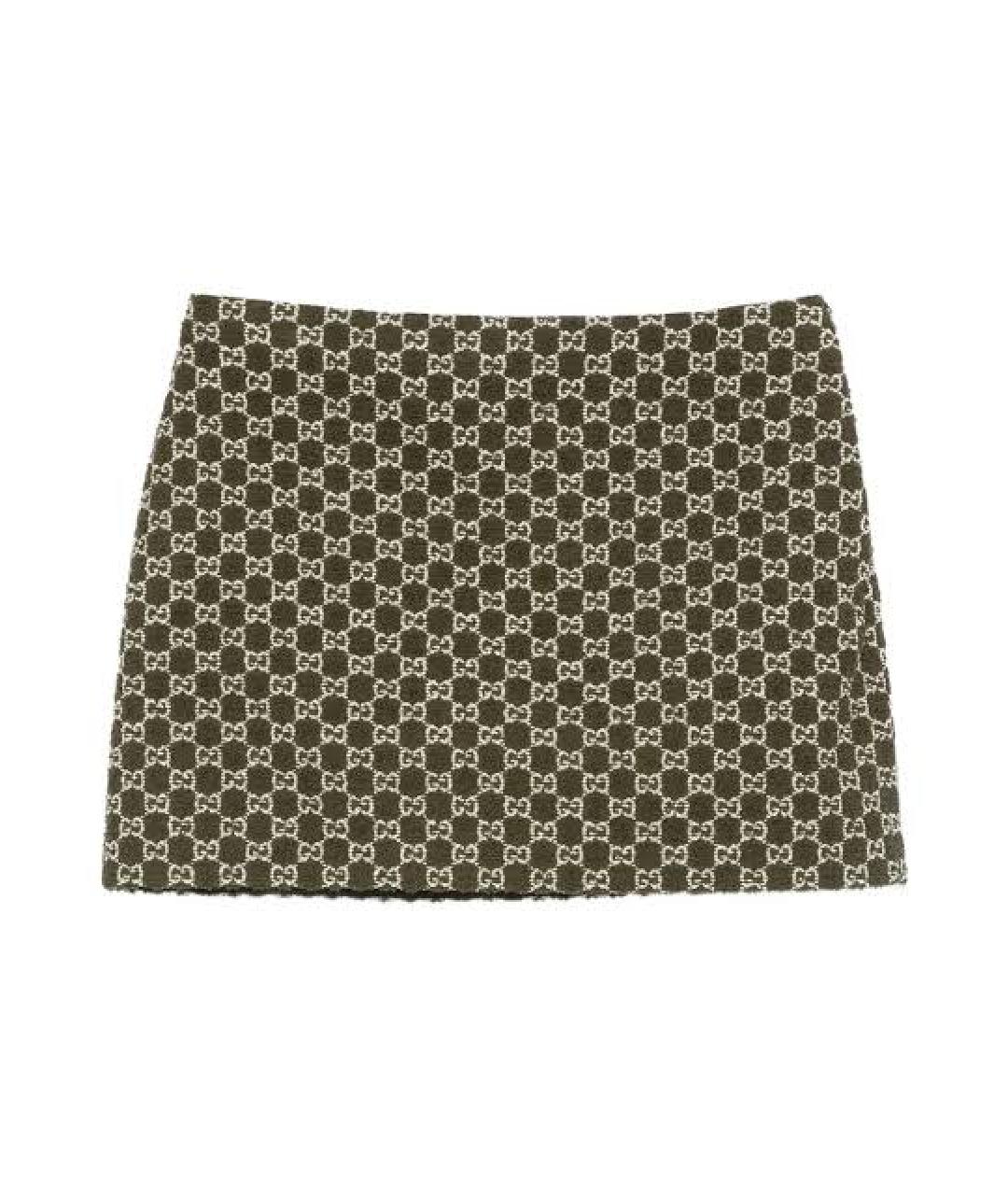 GUCCI Зеленая хлопковая юбка мини, фото 1