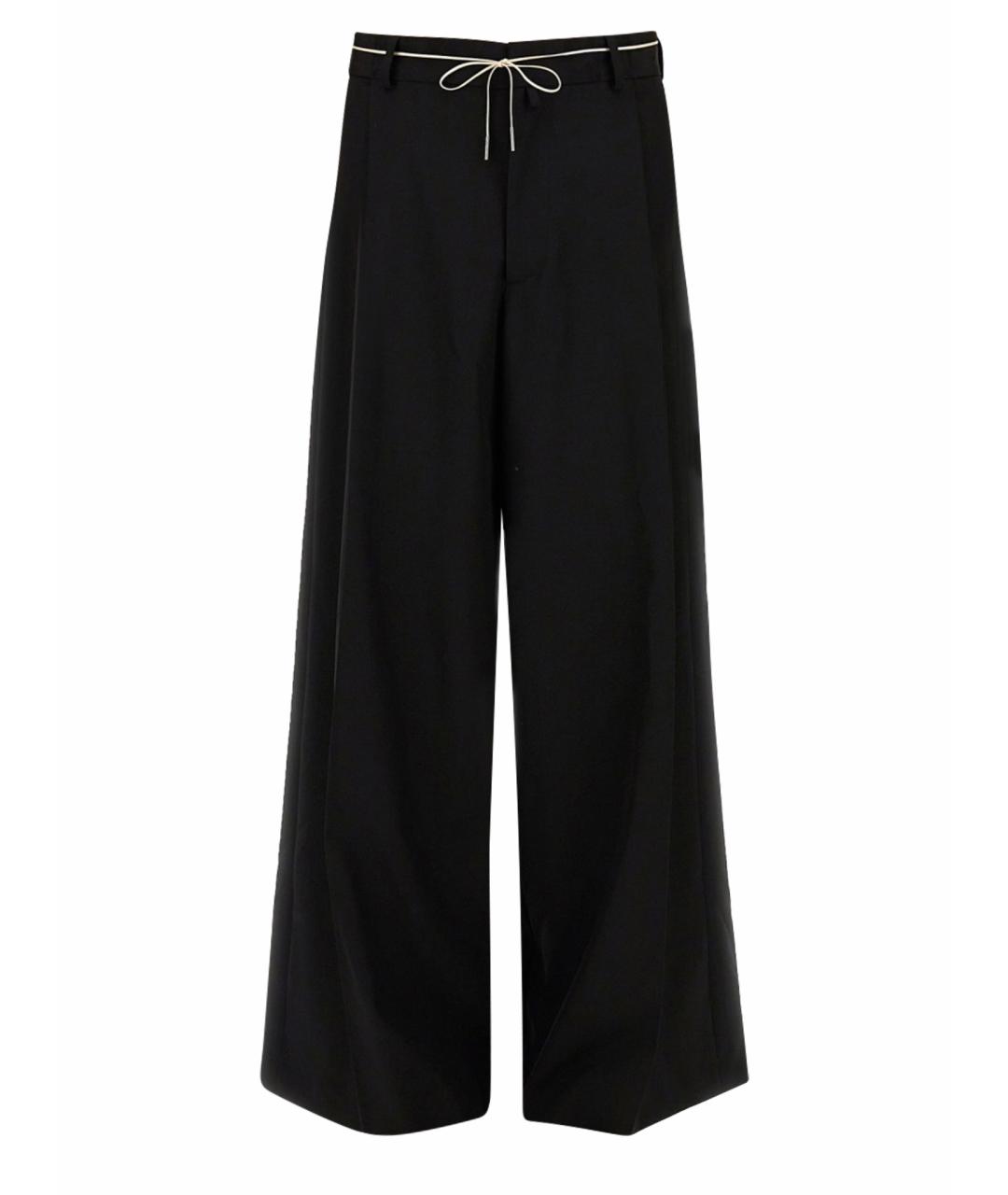 DRIES VAN NOTEN Черные шерстяные повседневные брюки, фото 1