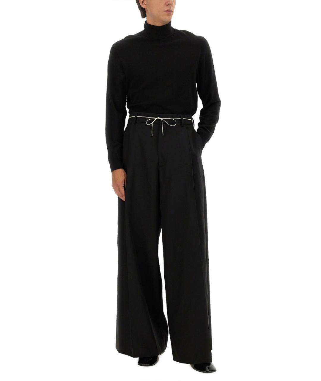 DRIES VAN NOTEN Черные шерстяные повседневные брюки, фото 2