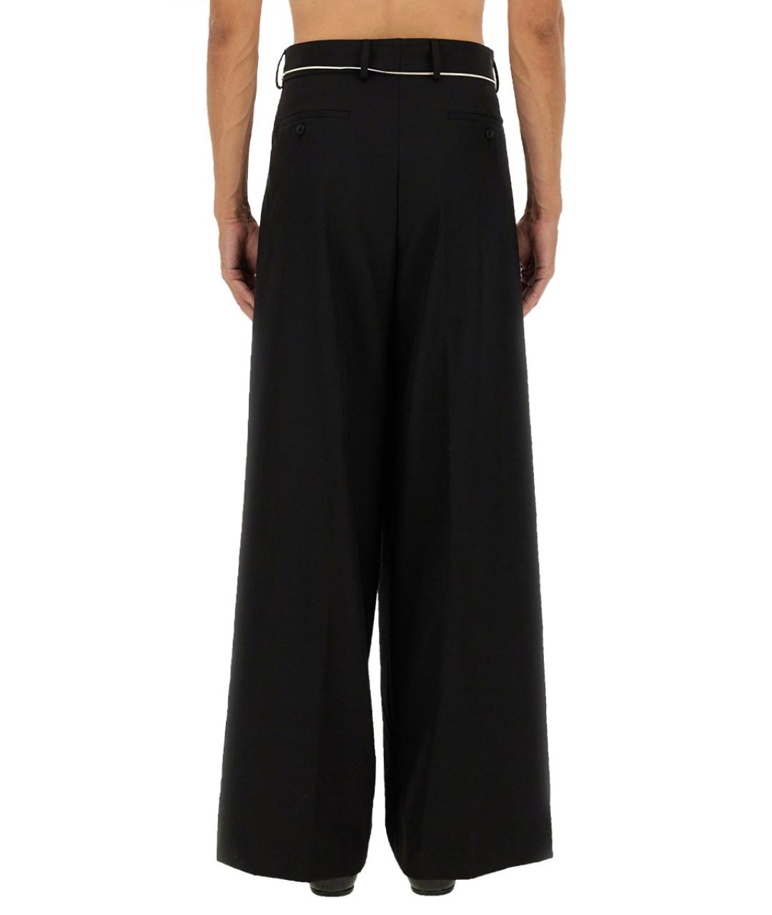 DRIES VAN NOTEN Черные шерстяные повседневные брюки, фото 3