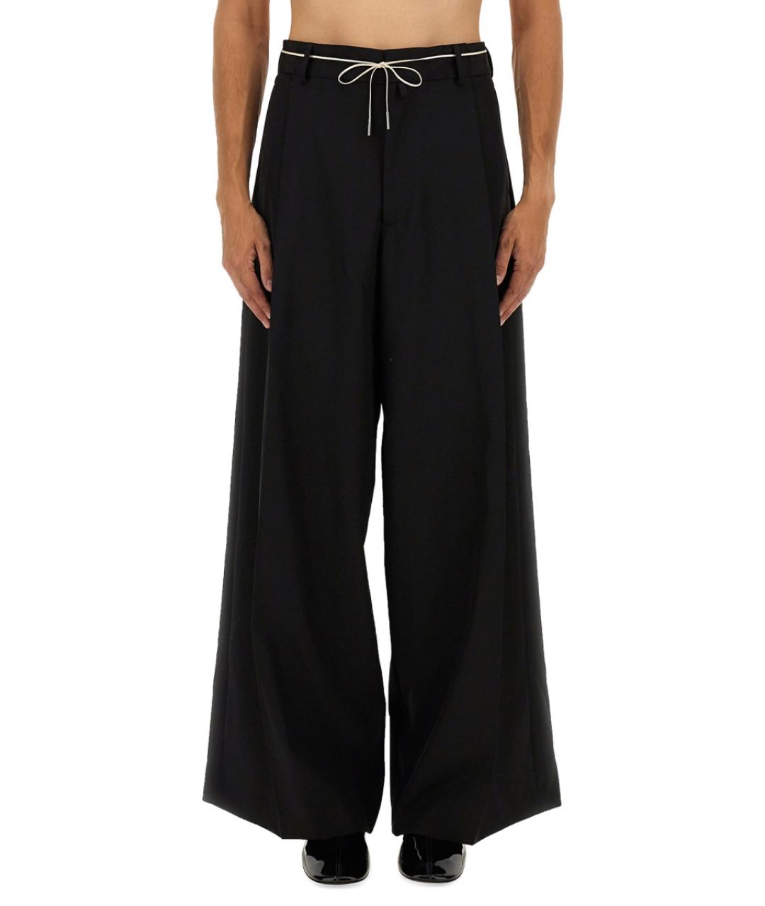 DRIES VAN NOTEN Черные шерстяные повседневные брюки, фото 5