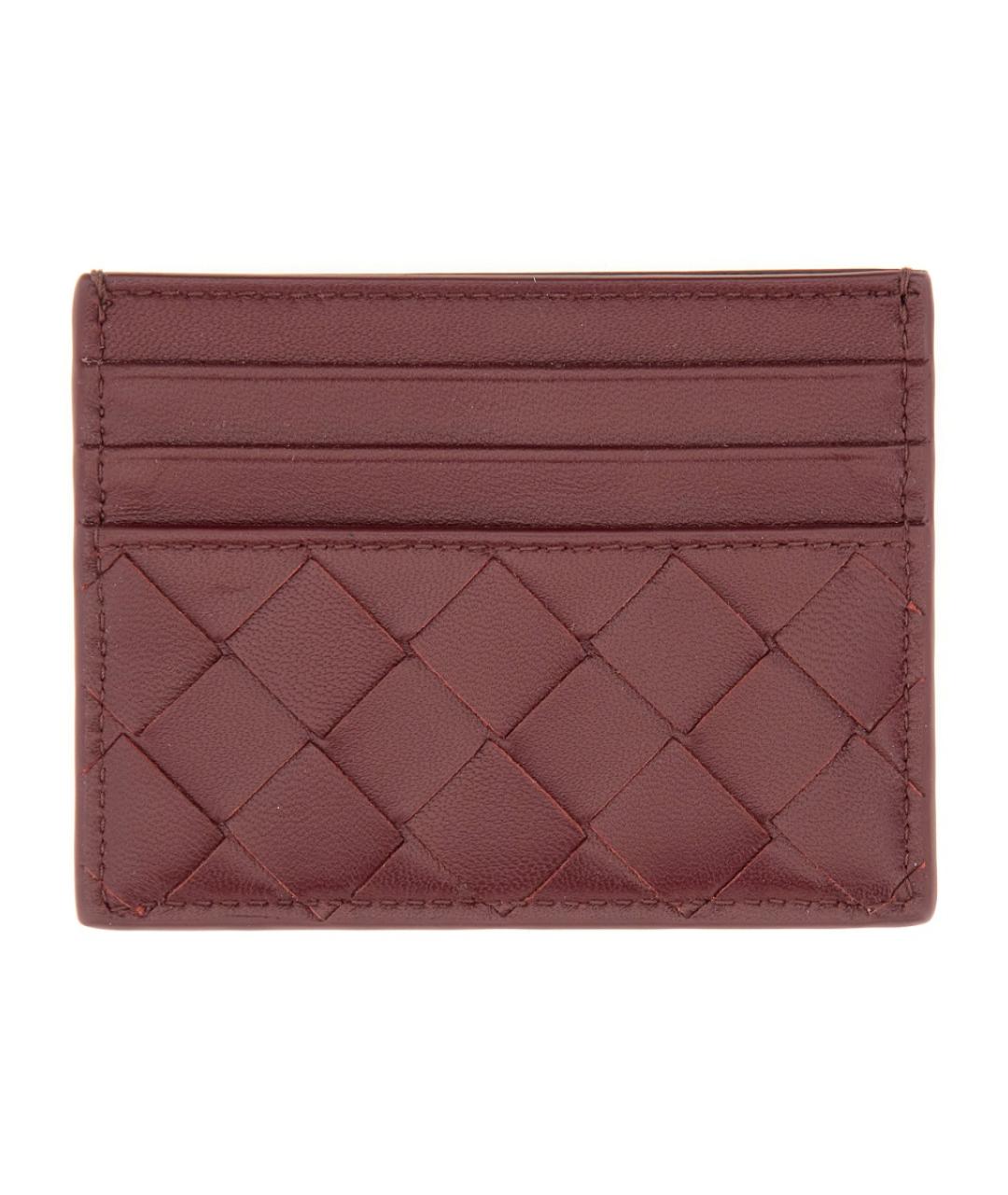 BOTTEGA VENETA Бордовый кожаный кардхолдер, фото 2