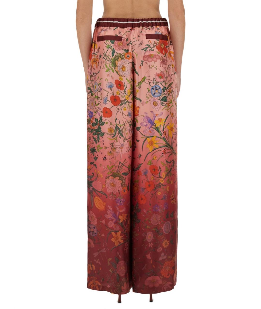GUCCI Розовые шелковые брюки широкие, фото 3