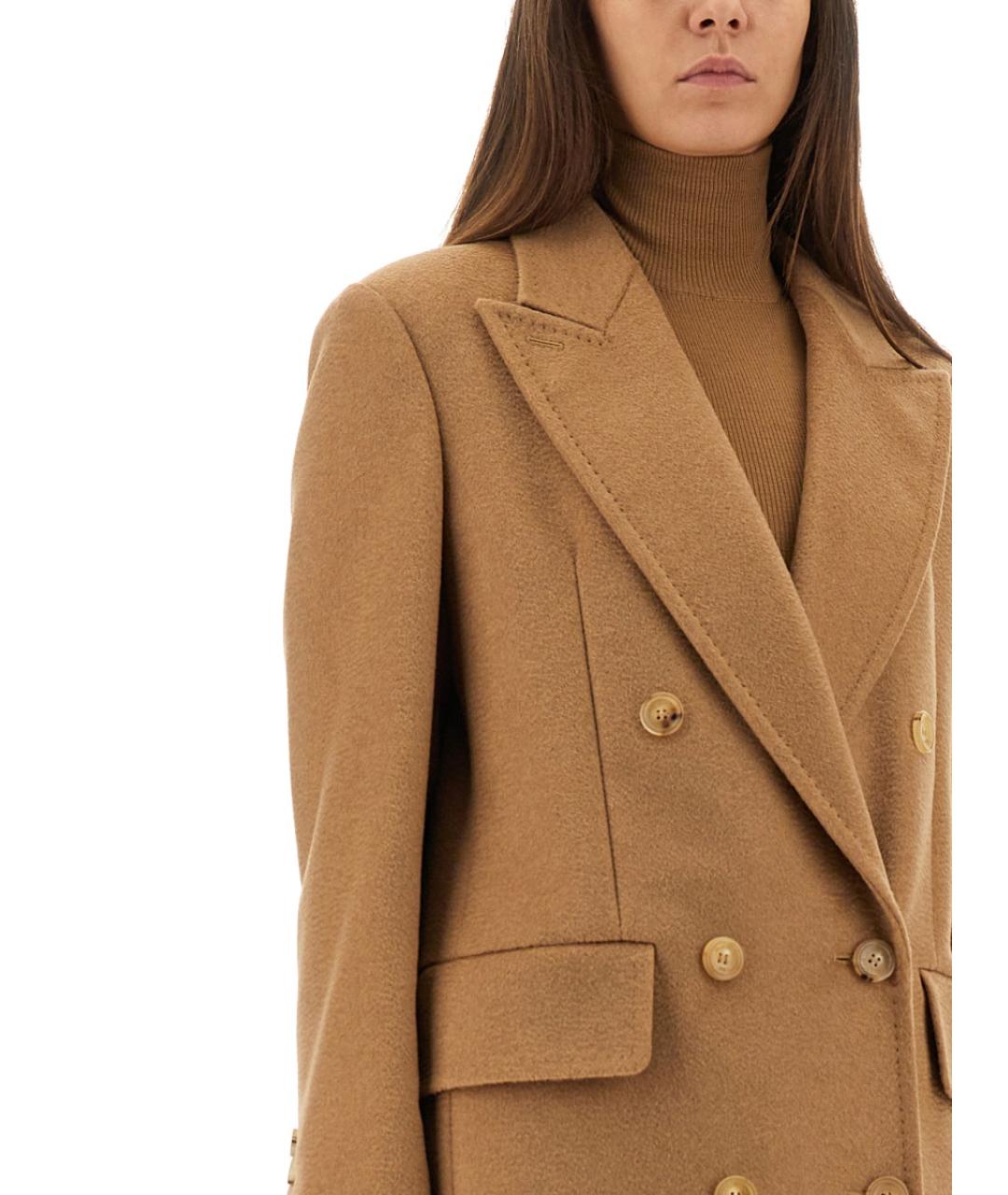 MAX MARA Бежевый шерстяной тренч/плащ, фото 5