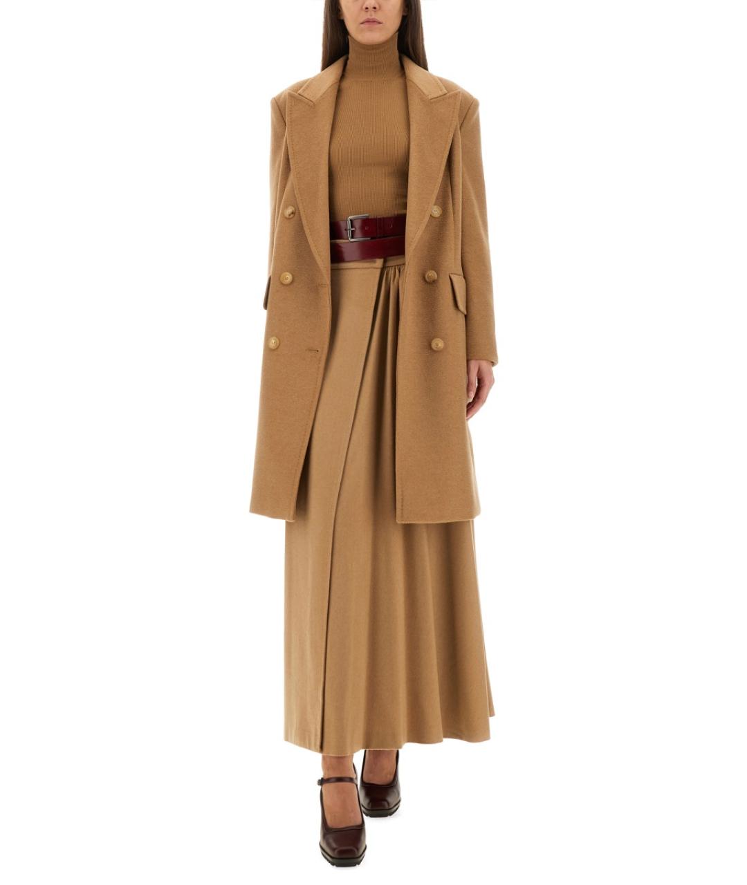 MAX MARA Бежевый шерстяной тренч/плащ, фото 3