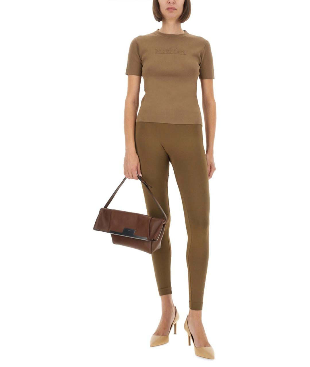 MAX MARA Бежевая вискозная футболка, фото 3