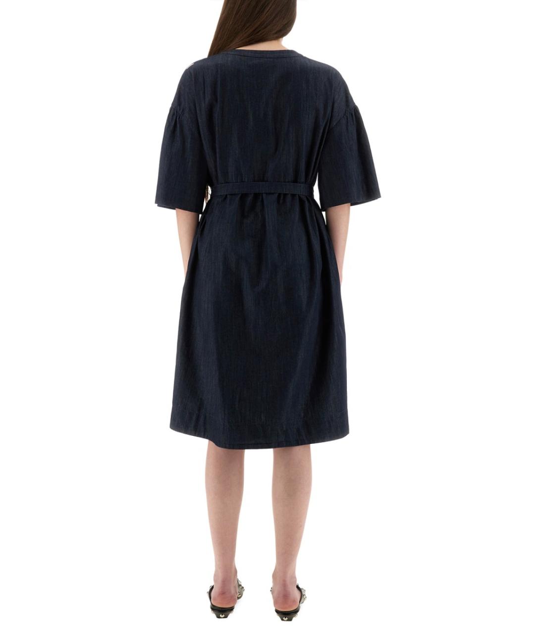 'S MAX MARA Синее хлопковое повседневное платье, фото 4