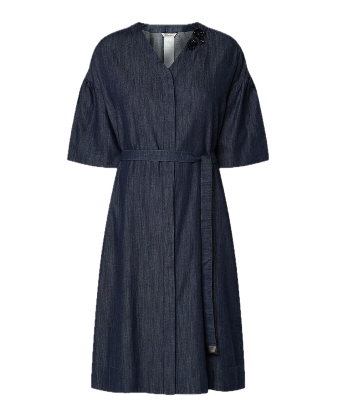 'S MAX MARA Синее хлопковое повседневное платье, фото 1