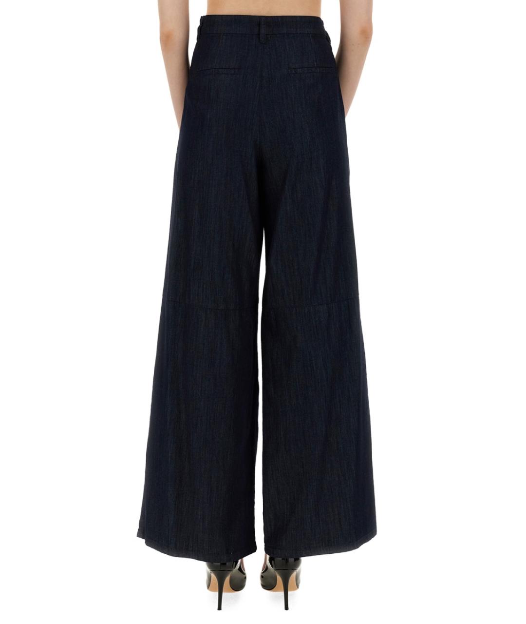 'S MAX MARA Синие хлопковые прямые брюки, фото 3