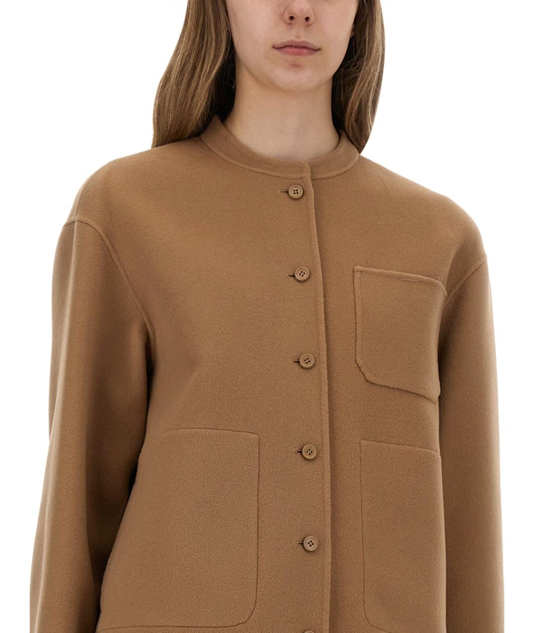 'S MAX MARA Бежевый шерстяной жакет/пиджак, фото 5
