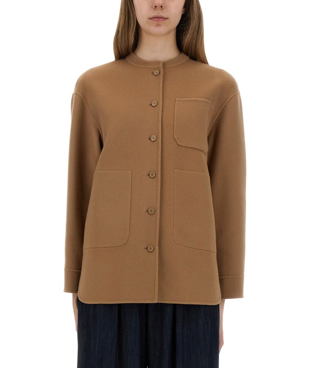 'S MAX MARA Бежевый шерстяной жакет/пиджак, фото 2