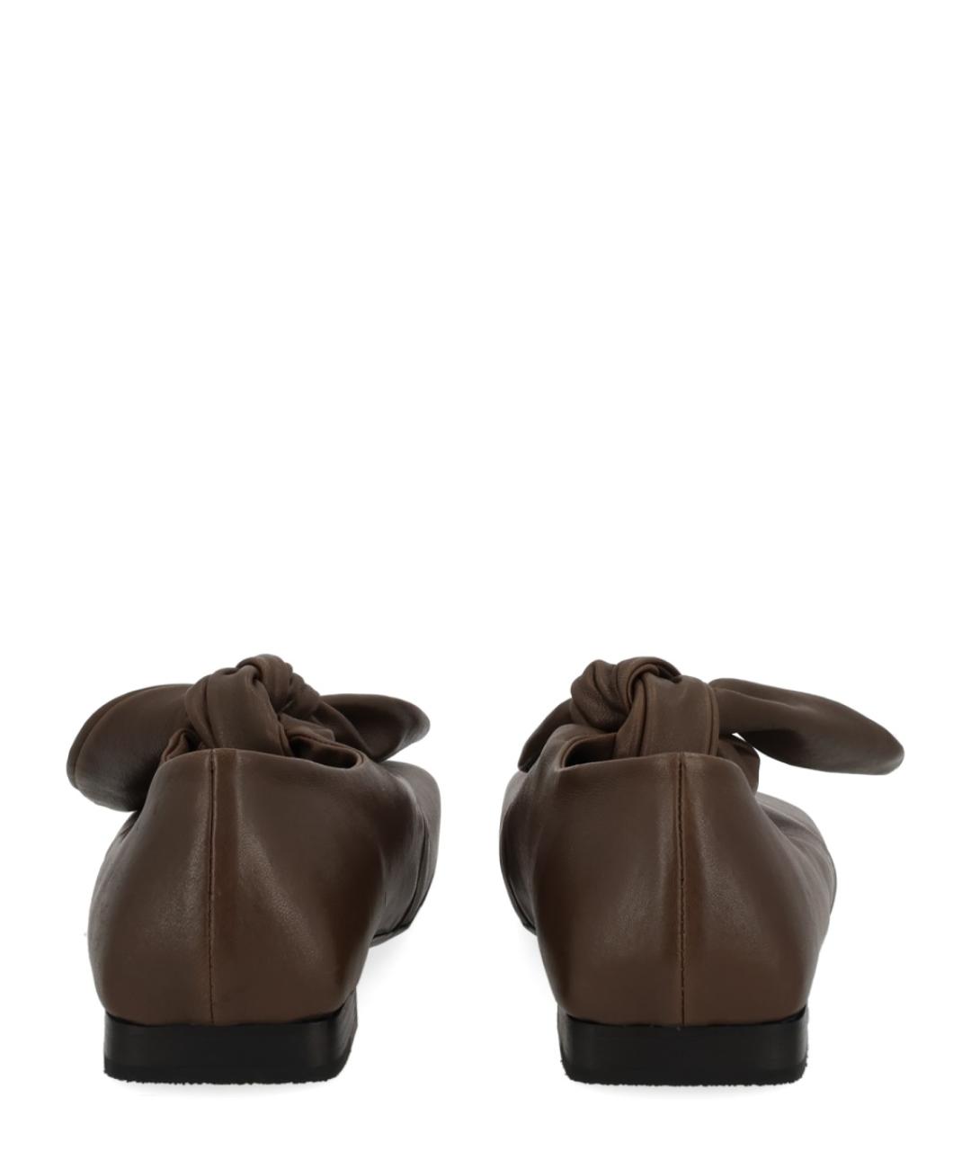 UMA WANG Коричневые кожаные лоферы, фото 4