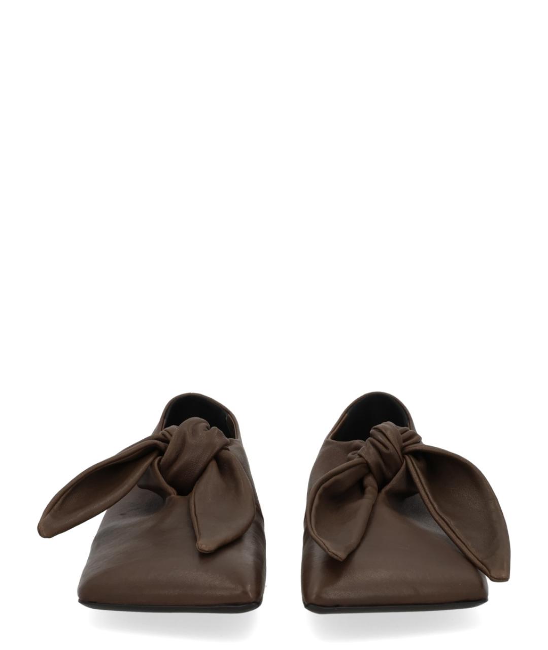 UMA WANG Коричневые кожаные лоферы, фото 3