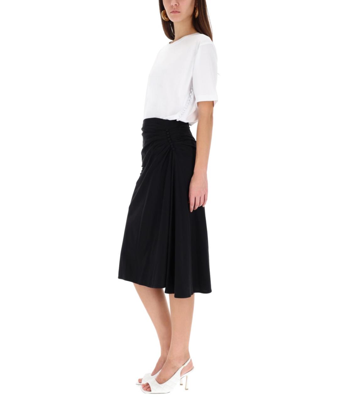 DRIES VAN NOTEN Черная хлопковая юбка миди, фото 2