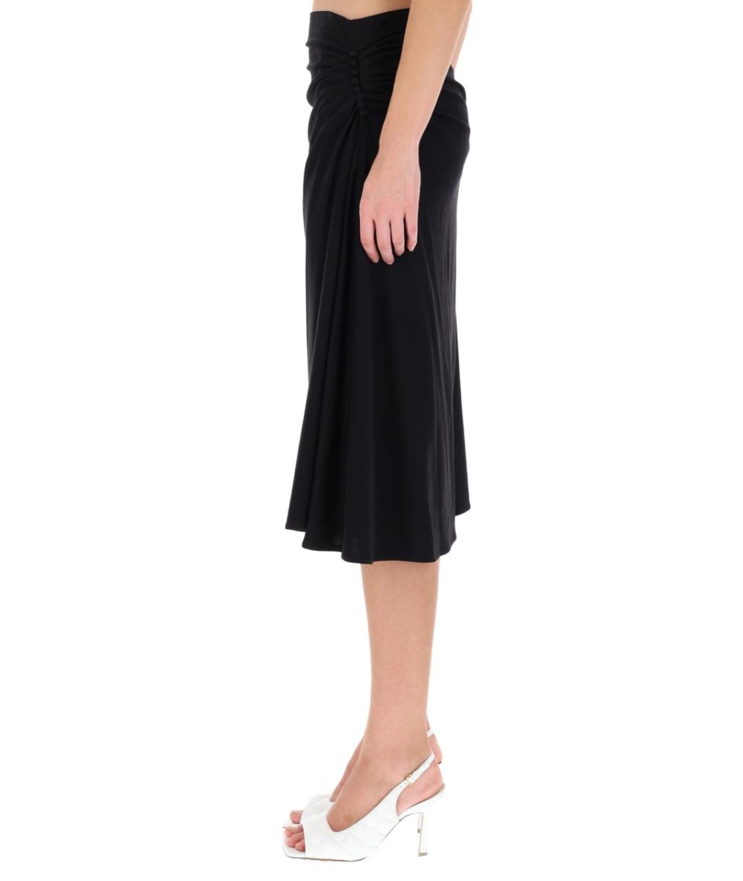 DRIES VAN NOTEN Черная хлопковая юбка миди, фото 3