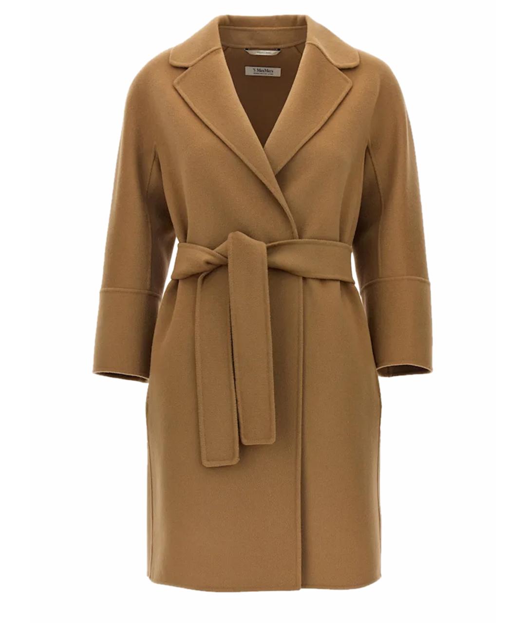 'S MAX MARA Бежевое шерстяное пальто, фото 1