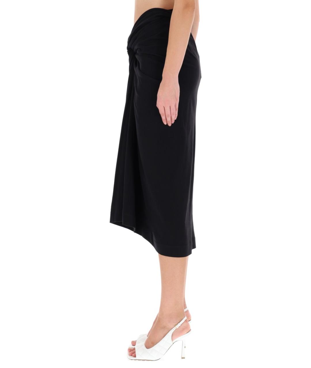 DRIES VAN NOTEN Черная хлопковая юбка миди, фото 3