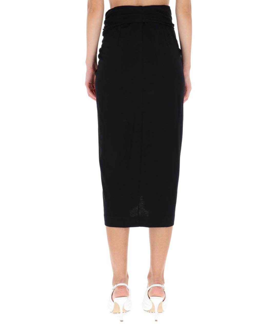 DRIES VAN NOTEN Черная хлопковая юбка миди, фото 4