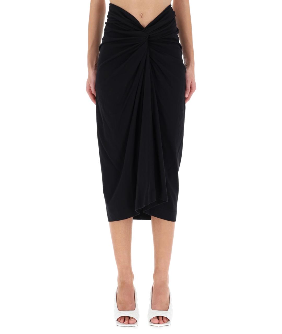 DRIES VAN NOTEN Черная хлопковая юбка миди, фото 5